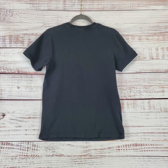 ALLSAINTS Quietus Graphic Tee Crew T-Shirt Black Teal Cotton Top Size XS - Picture 4 of 11